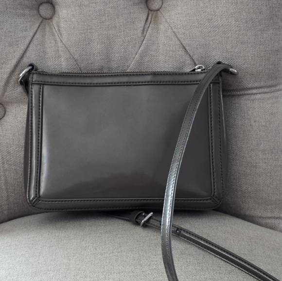 Lauren Ralph Lauren 1967 Taupe Patent Leather, Structured Crossbody Bag - Picture 8 of 11